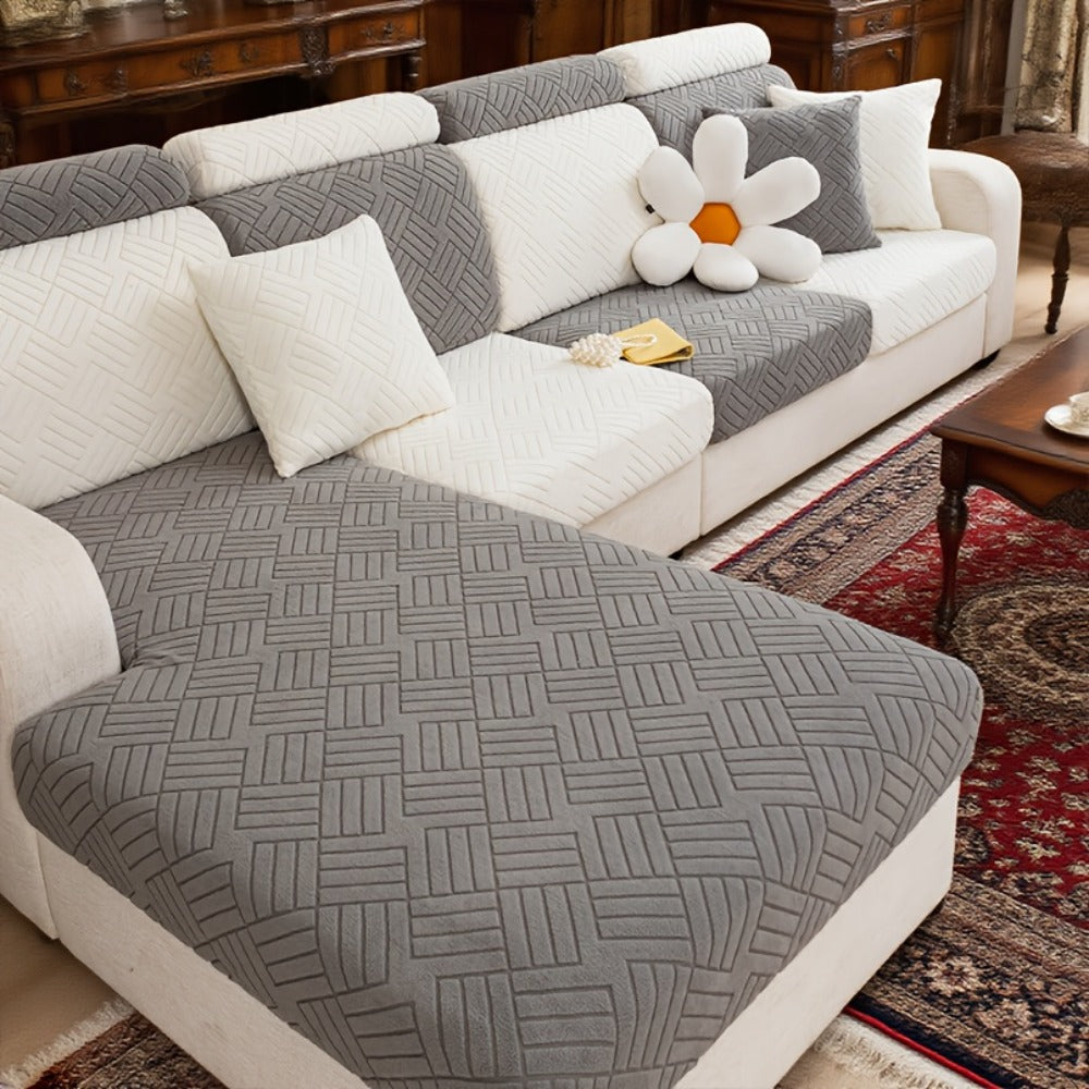 Sofa Cover Stretch Slipcover Universal Fit - Elastic Non-Slip Couch Cover Pet Friendly Machine Washable | Sofa Seat Cover Armrest Back Chaise Protector for Living Room Deep Gray Home Decor Furniture Cover