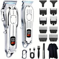 Hair Clipper Set for Men - Professional Cordless Rechargeable Hair Trimmer with LCD Display, Metal Body, Home Haircut Kit, 1 or 2 Piece Set, Father's Day & Birthday Gift for Men