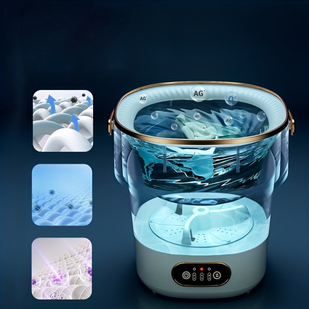 Portable Washing Machine Foldable Mini Washer Large Capacity for Underwear Socks Baby Clothes Apartment Dorm Travel Camping