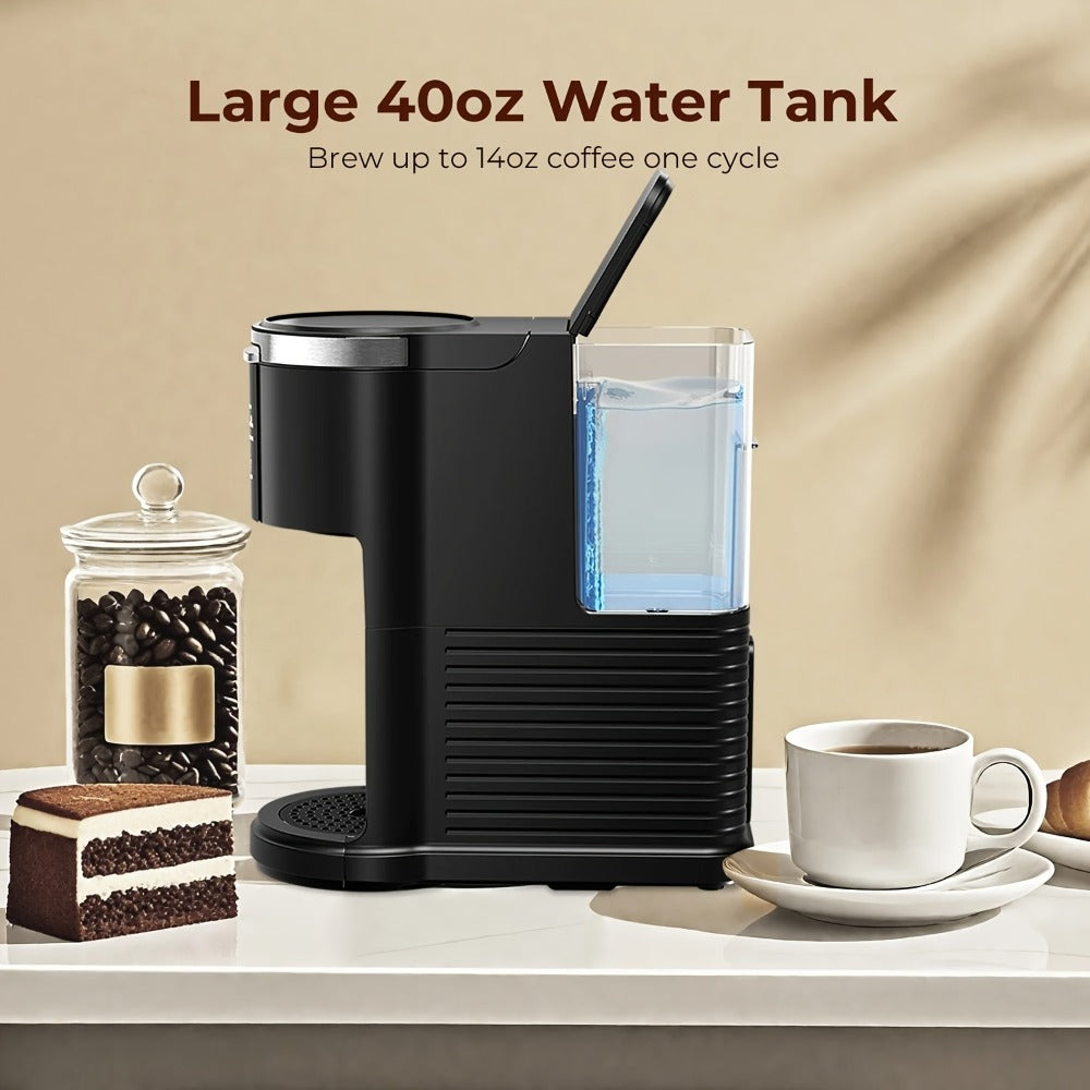 Programmable Coffee Maker 5-Cup & K-Cup Compatible 24-Hour Timer Keep Warm Drip-Free Washable Filter Stainless Steel Home Office Brew Station