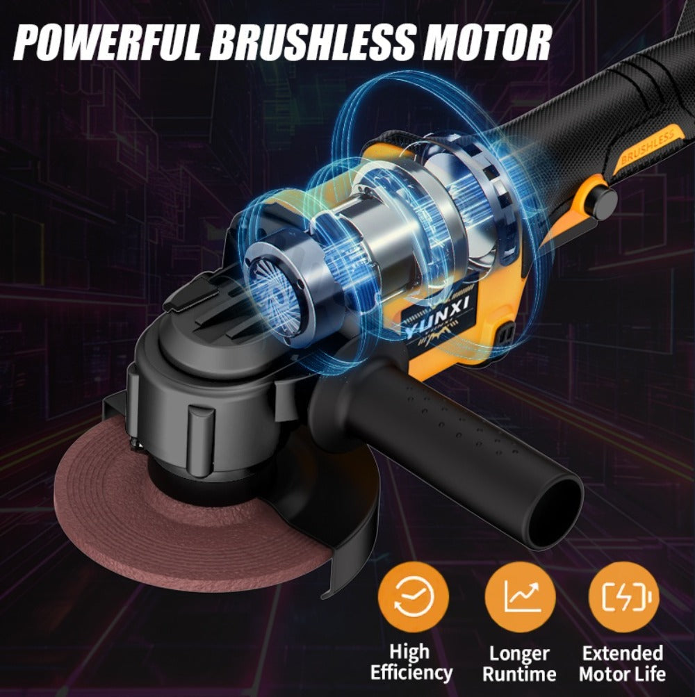 Rechargeable Angle Grinder Cordless Lithium Battery Polishing Rust Removal Tool Lightweight Handheld Grinder for Men Women