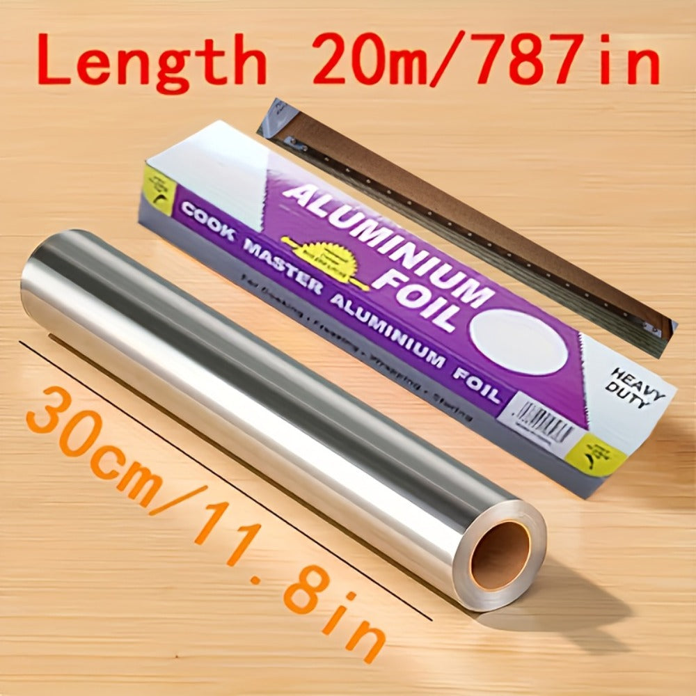 Aluminum Foil Roll Extra Long 787.4 Inch Heavy Duty ¨C Heat Resistant Waterproof Oilproof Tin Foil for Cooking Baking Grilling BBQ | Disposable Kitchen Foil Wrap for Oven Picnic Food Storage Silver