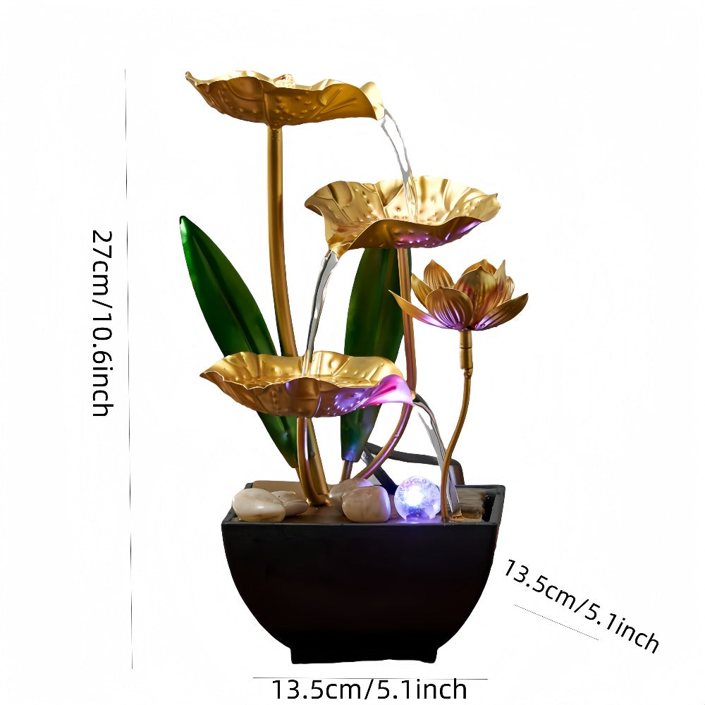 Indoor Tabletop Fountain Desktop Water Feature, Small Relaxing Flowing Water Fountain for Living Room, Bedroom, Office & Spa, Calming Zen Decor & Unique Housewarming Gift