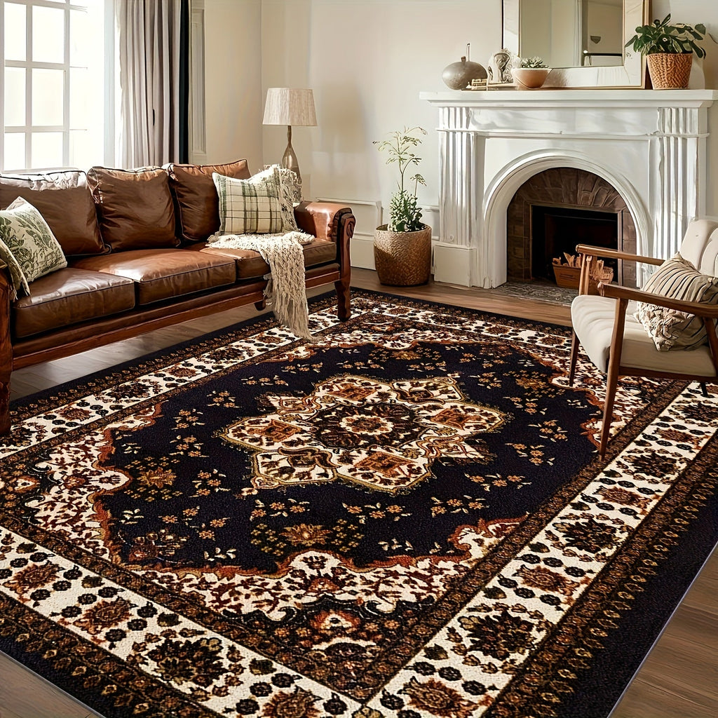 Large Area Rug for Living Room Bedroom ¨C Soft Fluffy Persian Bohemian Style Floor Mat, Anti-Slip Backing, Machine Washable, Vintage Carpet for Modern & Traditional Decor, Multiple Sizes