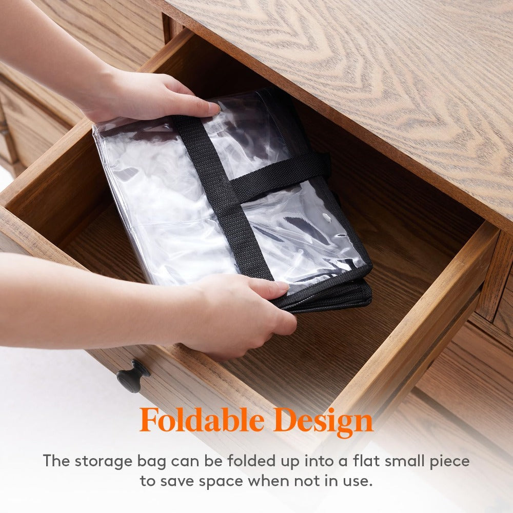 Clear Vinyl Storage Bags with Zipper Closure - 10.57 Gal Large Capacity Under-Bed Organizer for Clothes, Bedding, Blankets & Duvets, 4pcs Foldable Moving Storage Containers