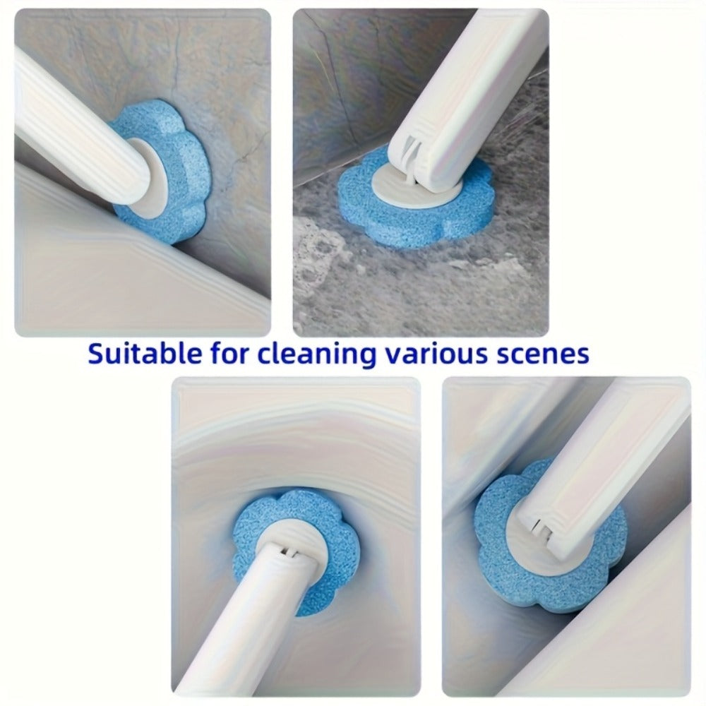 Disposable Toilet Brush Set with Replacement Heads ¨C Hygienic No-Touch Bathroom Cleaning Brush with Stand Easy Install