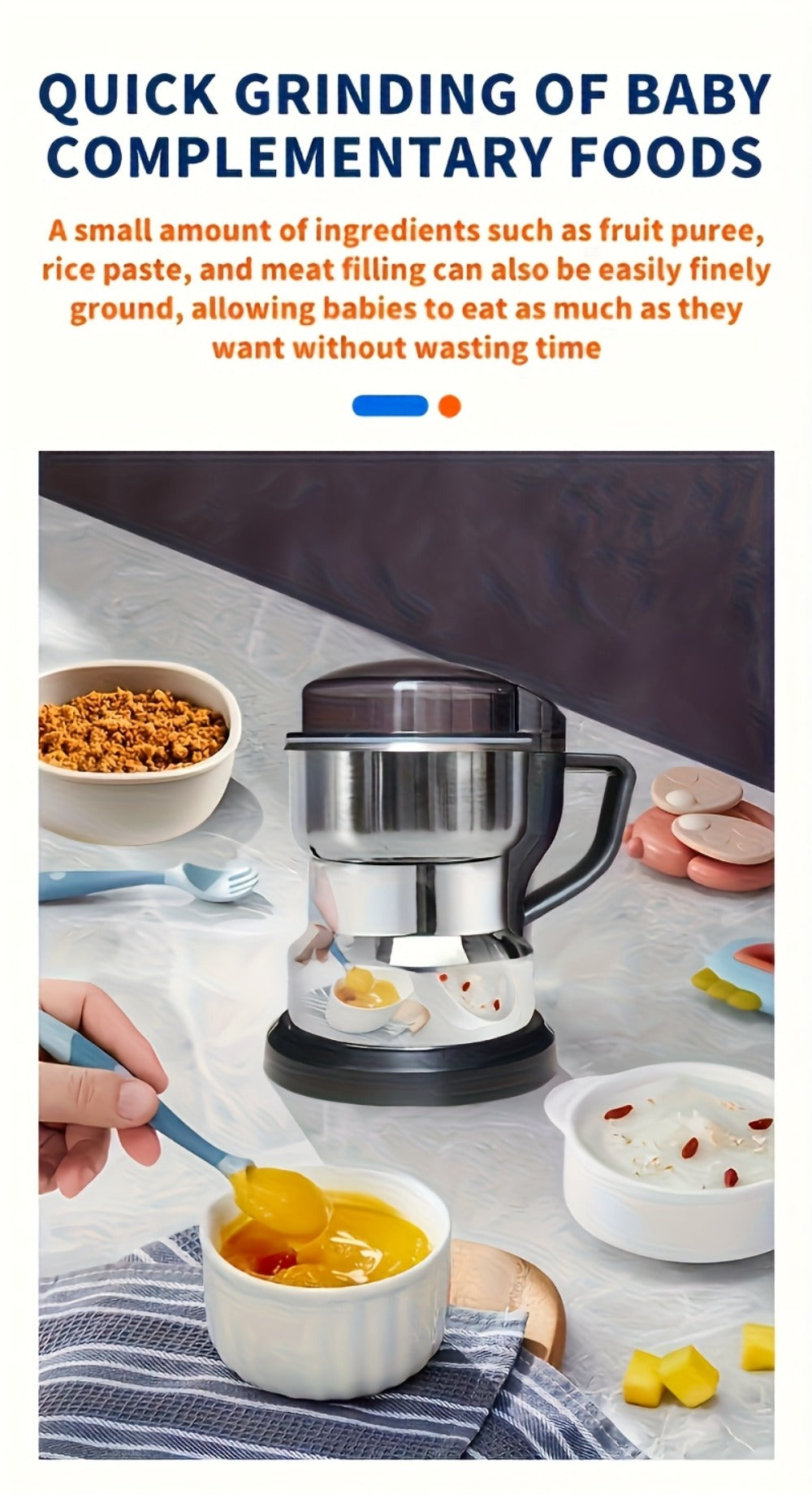 Electric Coffee Grinder 400ml 14oz 4-Blade Stainless Steel 10 Second Quick Grinding for Coffee Beans Spices Nuts Grains Dry Wet Dual Purpose Food Processor 25000 RPM