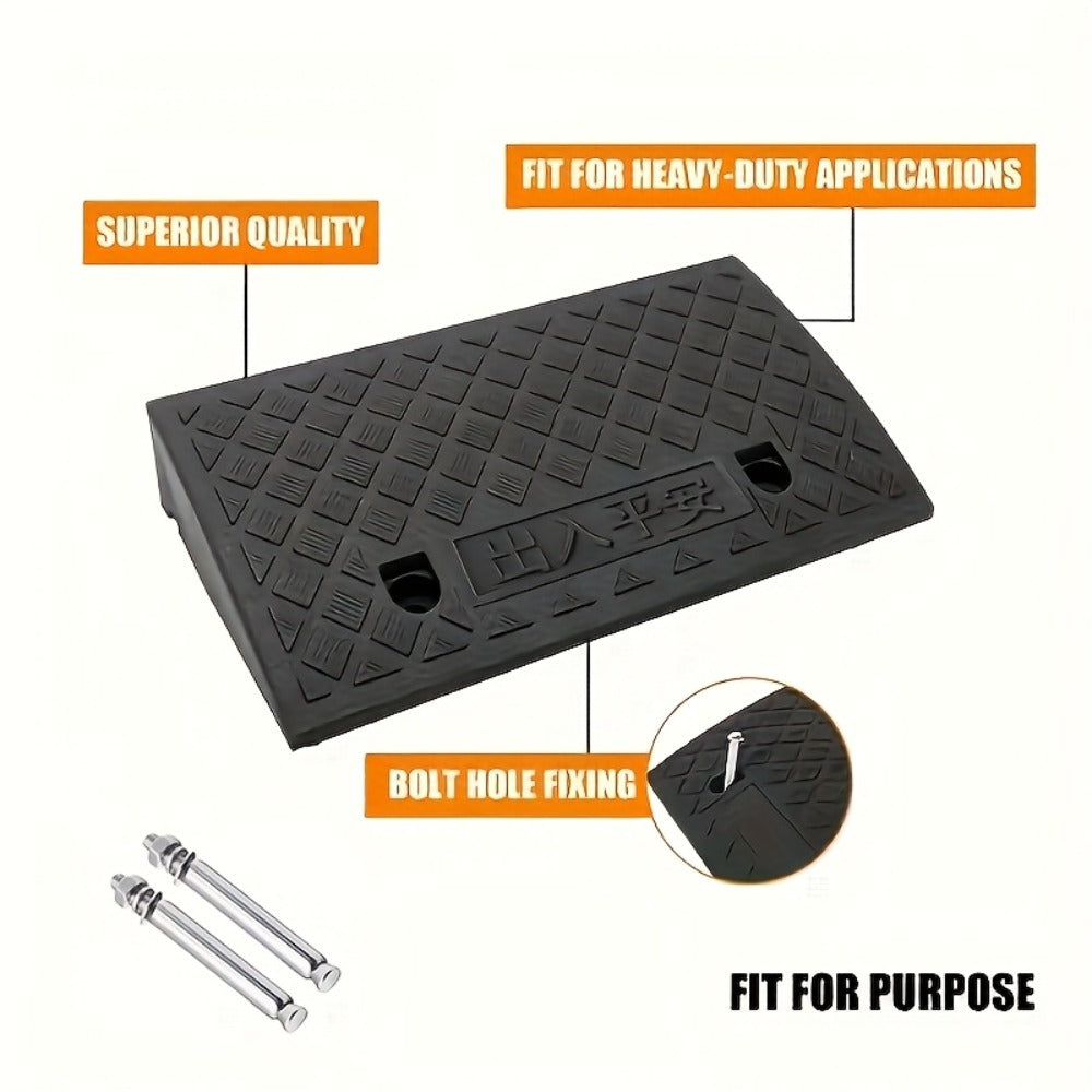 Curb Ramp 2-Pack Portable Heavy Duty Plastic Threshold Ramp Set ¨C Lightweight, Non-Slip, for Low Floor Vehicles, Motorcycles, Wheelchairs, Driveway & Lane Loading ¨C Multiple Height Options (1.18¡± / 2.75¡±)