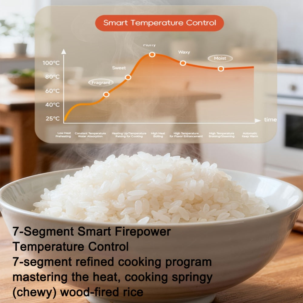 Rice Cooker 2L 4 Cups 10-in-1 Mini Multifunctional Compact Electric Rice Cooker for Rice Soup Stew Oatmeal Cake Steamed Vegetables Perfect for Small Kitchen Dorm Apartment