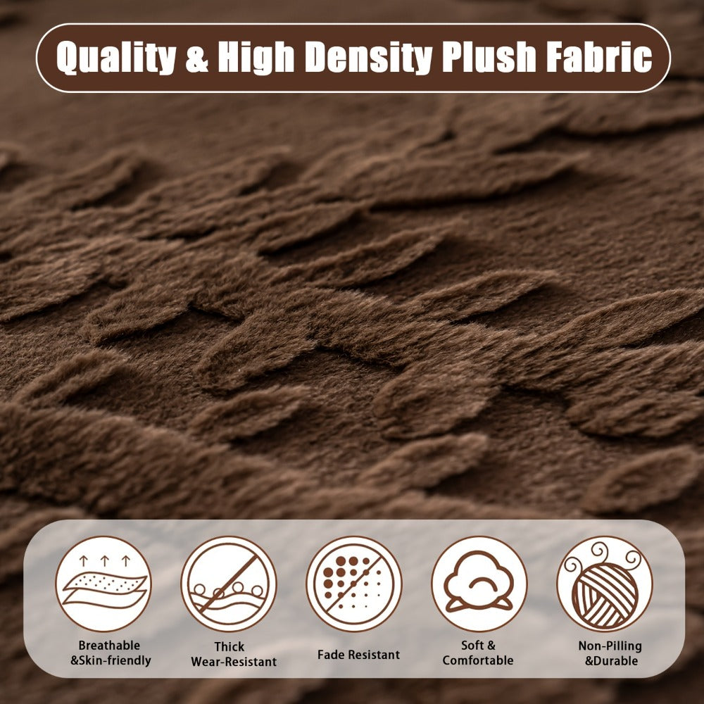 Faux Rabbit Fur Sofa Cover Thickened Quilted Plush Warm Non-Slip Machine Washable Pet Friendly Breathable Sofa Cushion for Living Room Bedroom Office - 2 3 Seater Large