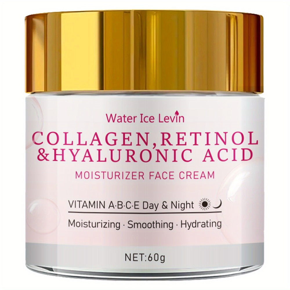 Collagen Retinol Moisturizer Face Cream with Hyaluronic Acid & Jojoba Oil Deep Hydration Anti-Aging Nourishing Radiance Smoothing Cream for All Skin Types Lightweight Formula