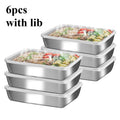 Food Storage Containers with Lids Set of 6 Stainless Steel Meal Prep Containers Airtight Leak Proof Refrigerator Safe Dishwasher Microwave Safe Lunch Box