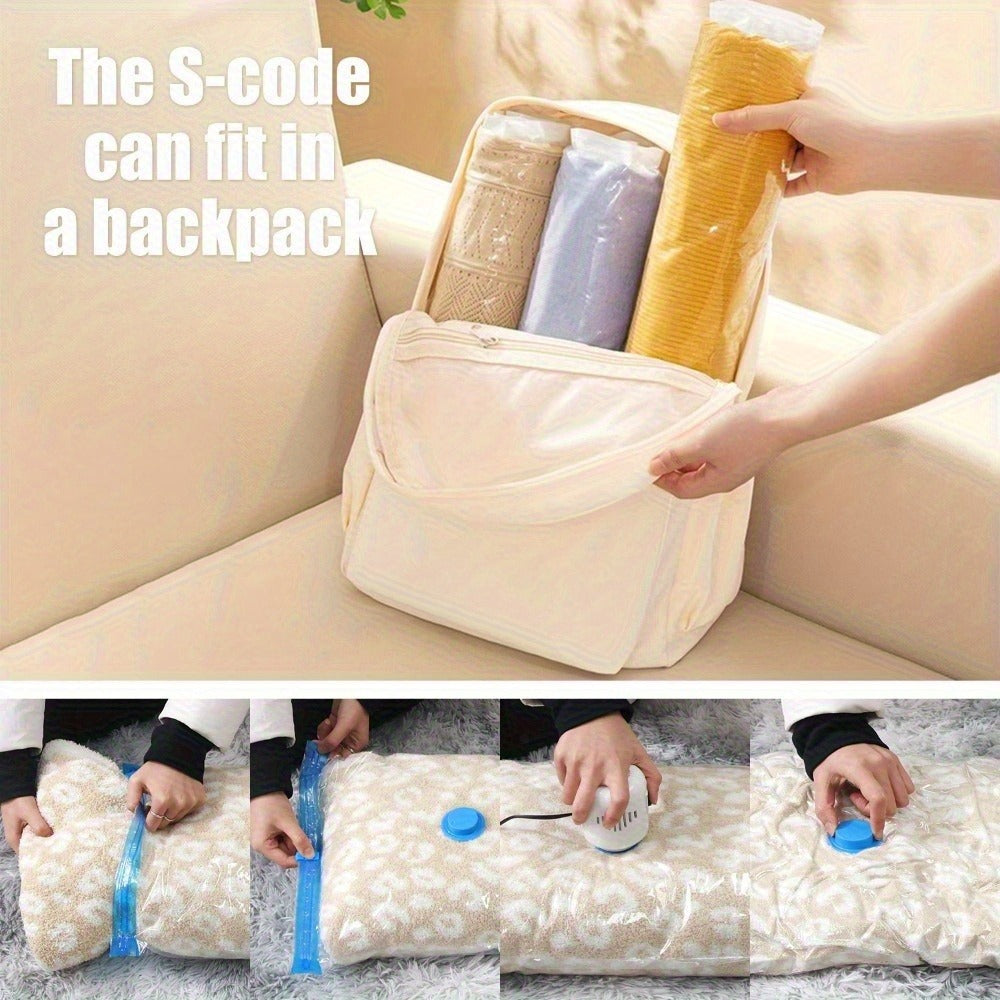 Vacuum Storage Bags 16pcs with Electric Pump ¨C Space Saver Compression Bags for Clothes, Bedding, Pillows, Quilts, Blankets, Travel & Luggage (7 Small, 6 Medium, 3 Large)