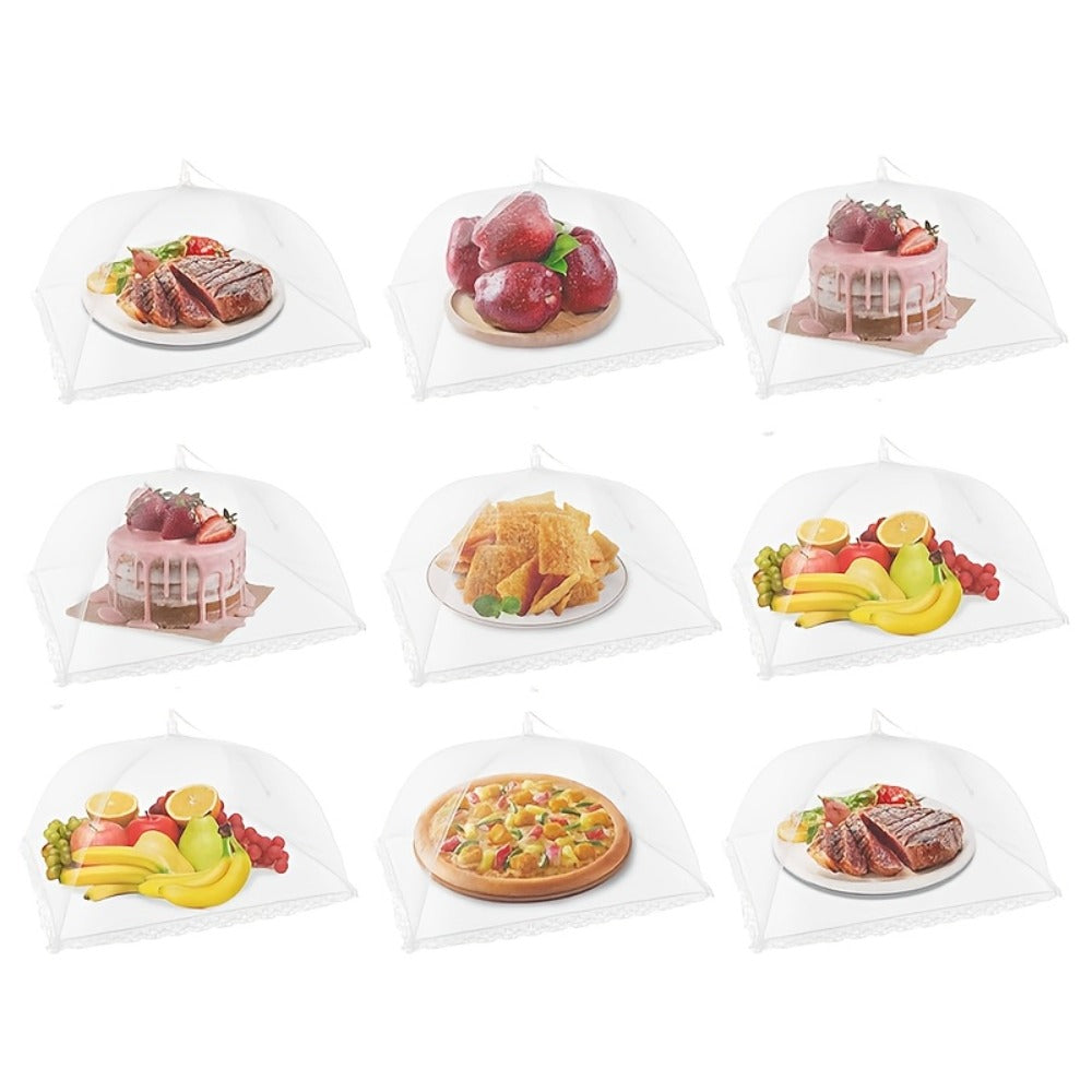 Pop-Up Mesh Food Covers for Outdoor Use - Large Collapsible Tent Covers for Picnic, BBQ, Buffet & Gatherings (3pcs / 9pcs)