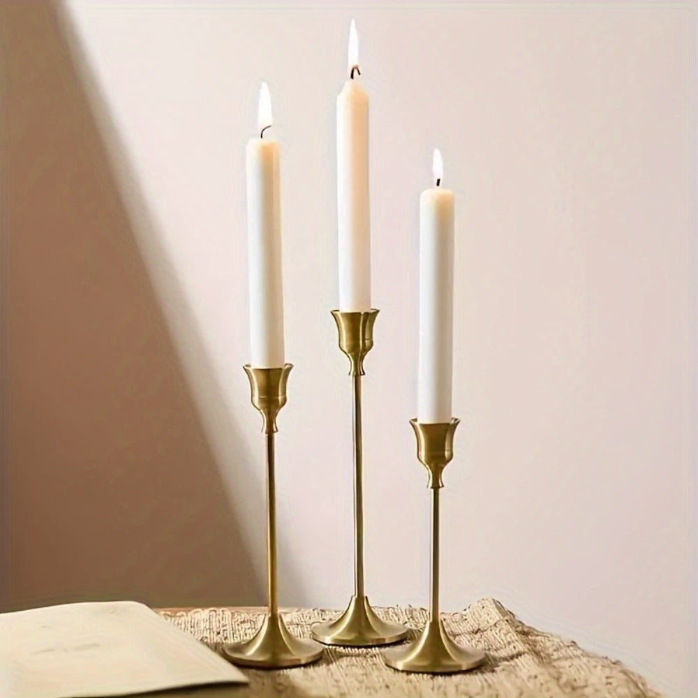 Metal Bell Candlestick Holders Set ¨C Vintage Copper & Black Taper Candle Holders for Wedding Centerpieces, Christmas Table Decor, Halloween, Anniversary, Birthday Party, Home & Hotel Decoration
