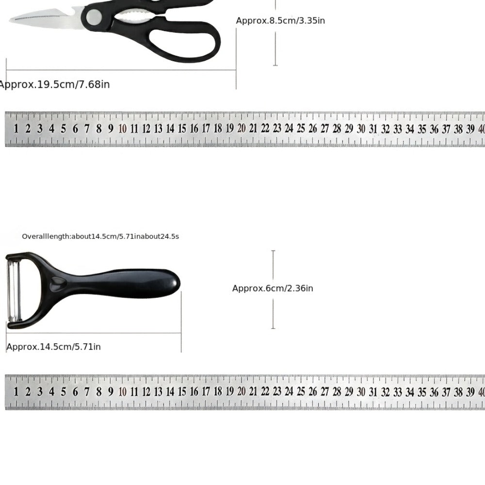 Kitchen Knife Set 6-Piece Professional Chef's Knife Set | High Carbon Stainless Steel Ultra-Sharp Blades | Non-Stick Ergonomic Wooden Handle | Chef Slicing Scraper Scissors | Home & Gift Box Set