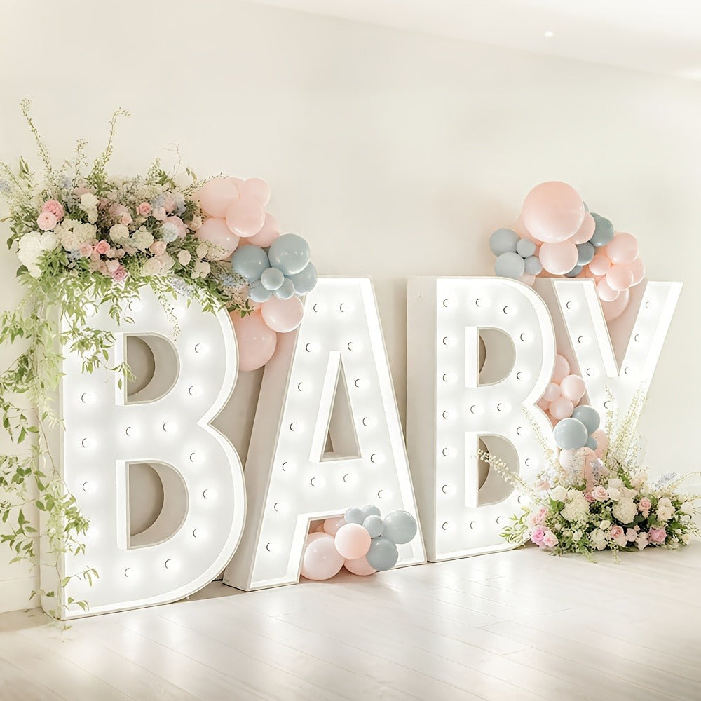 Marquee Letter Lights 3ft LED Light Up Letters for Weddings, Proposals & Celebrations - Cool White Lighted KT Board DIY Display Frame