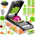 Vegetable Chopper 18-in-1 Upgraded Mandoline Slicer - Professional Onion Chopper Food Dicer Cutter with Container, Adjustable Multifunctional Vegetable Slicer for Kitchen, Gray