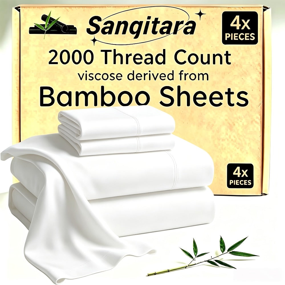 Cooling Fitted Sheet Bamboo Blend Ultra-Soft Deep Pocket Bed Sheet for Hot Sleepers Twin Full Queen King Size Machine Washable Breathable Cooling Bedding White Black Gray Navy Purple Apricot