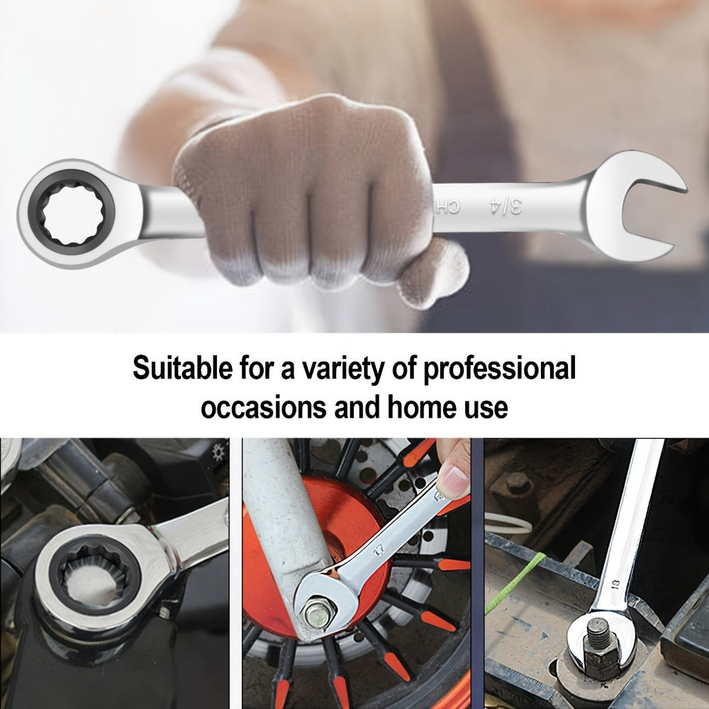 Combination Ratcheting Wrench Set 22pcs SAE & Metric, 1/4¡±-3/4¡± & 6-18mm Chrome Vanadium Steel, 72-Tooth Ratchet Wrenches with Oxford Bag, ANSI Standard for Car Repair & Home Appliance Maintenance