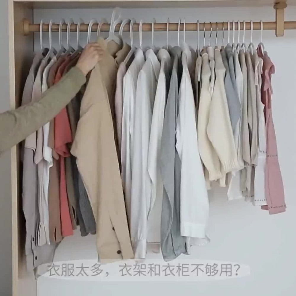 Space Saving Hangers 5-in-1 Multi-Layer Metal Closet Organizer | Heavy Duty Non-Slip Foam Pads | 2 Pack Clothes Hanger for Coats Sweaters Suits T-Shirts Closet Space Saver