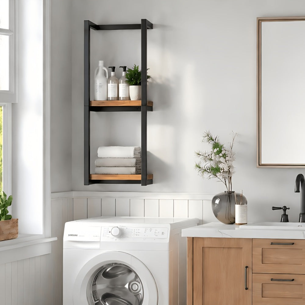 Towel Rack Wall Mounted 2-Layer Storage Organizer 11.2 Inch - Space Saving Hanging Towel Holder for Bathroom, Bedroom & Home Rooms, Contemporary Style, Available in 1-Pack & 2-Pack
