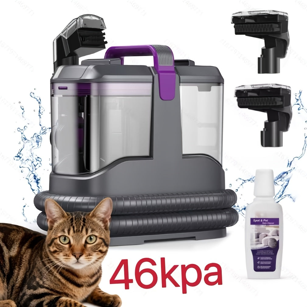 Portable Carpet Cleaner Deep Cleaning Machine with Dual Brushes Powerful Spray for Upholstery Stairs Car Seats Tough Stain Removal
