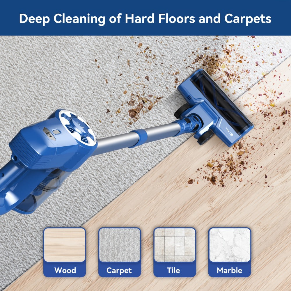 Cordless Vacuum Cleaner Stick Vacuum ¨C MAX 70Kpa Suction, 45-Min Runtime, Anti-Tangle, 50.72oz Dust Cup, Rechargeable Wireless Vacuum for Hardwood Floor, Carpet & Pet Hair