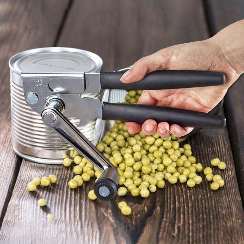 Heavy Duty Manual Can Opener Stainless Steel Commercial Grade with Non-Slip Ergonomic Handle Dual Can and Bottle Opener for Restaurant and Home Kitchen Use