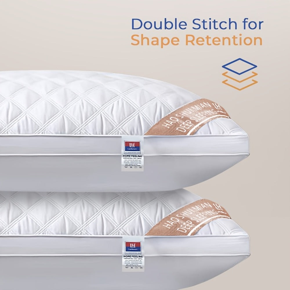 Queen Size Pillows for Side Sleepers ¨C 800g Heavyweight Hotel Collection, Hypoallergenic Down Alternative, Ultra-Plush & Resilient, Machine Washable 20x30 Inches ¨C Available in 1, 2 & 4 Pack (White/Gray)