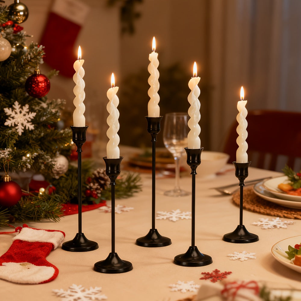 Cone Candle Holders Set of 30, Bulk Metal Candle Stands, Vintage Taper Candle Holders for Home Decor, Fireplace Centerpiece, Festive Dining Table Decorations