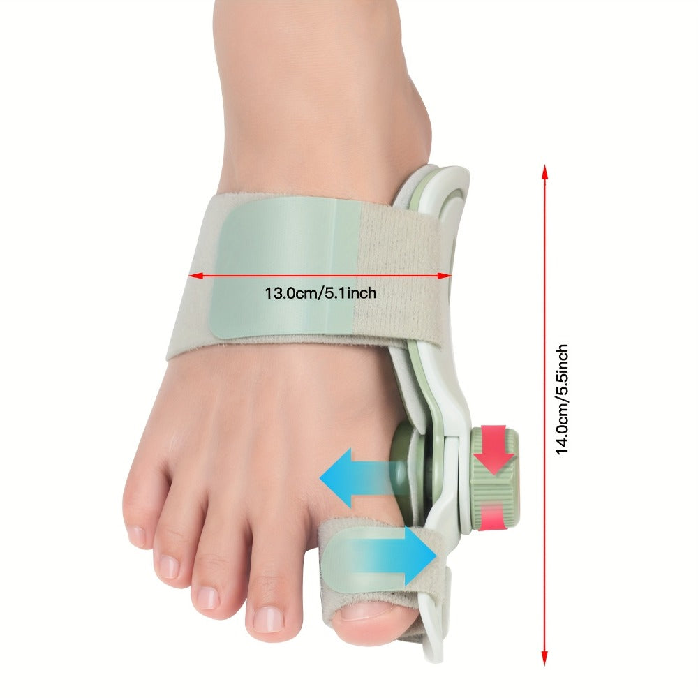 Bunion Corrector Splint with Double Correction ¨C Stepless Adjustable Knob, 3-Angle Fixing Plate, Fits Left & Right Foot for Men & Women