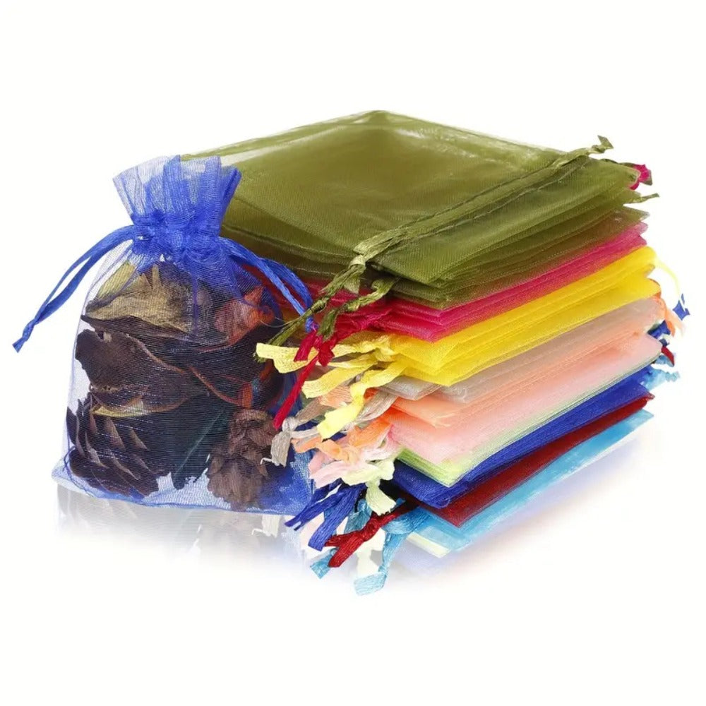 Organza Gift Bags 200pcs Drawstring Mesh Party Favor Bags Jewelry Pouches Wedding Christmas Candy Bags