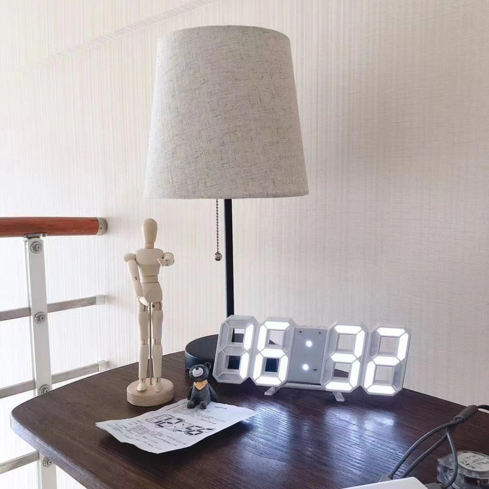 3D LED Digital Alarm Clock Colorful Night Light Home Decor Bedroom Desk Clock USB Powered