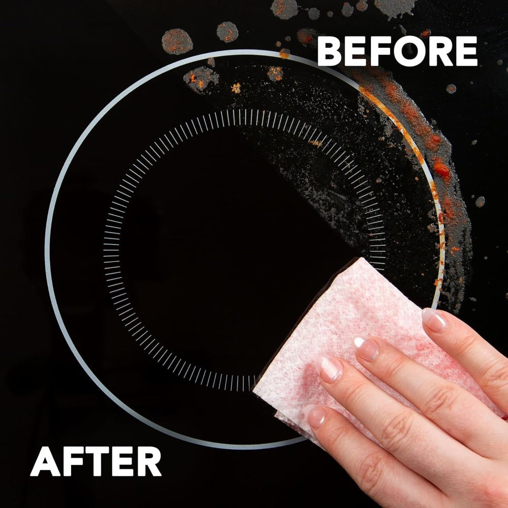 Ceramic Glass Cooktop Cleaner Polish 150g Heavy Duty - Removes Burnt-On Stains Grease & Residue, Makes Stovetops Streak-Free & Shiny, Glass Ceramic Stove Top Cleaner for Induction Electric & Smooth Top Ranges