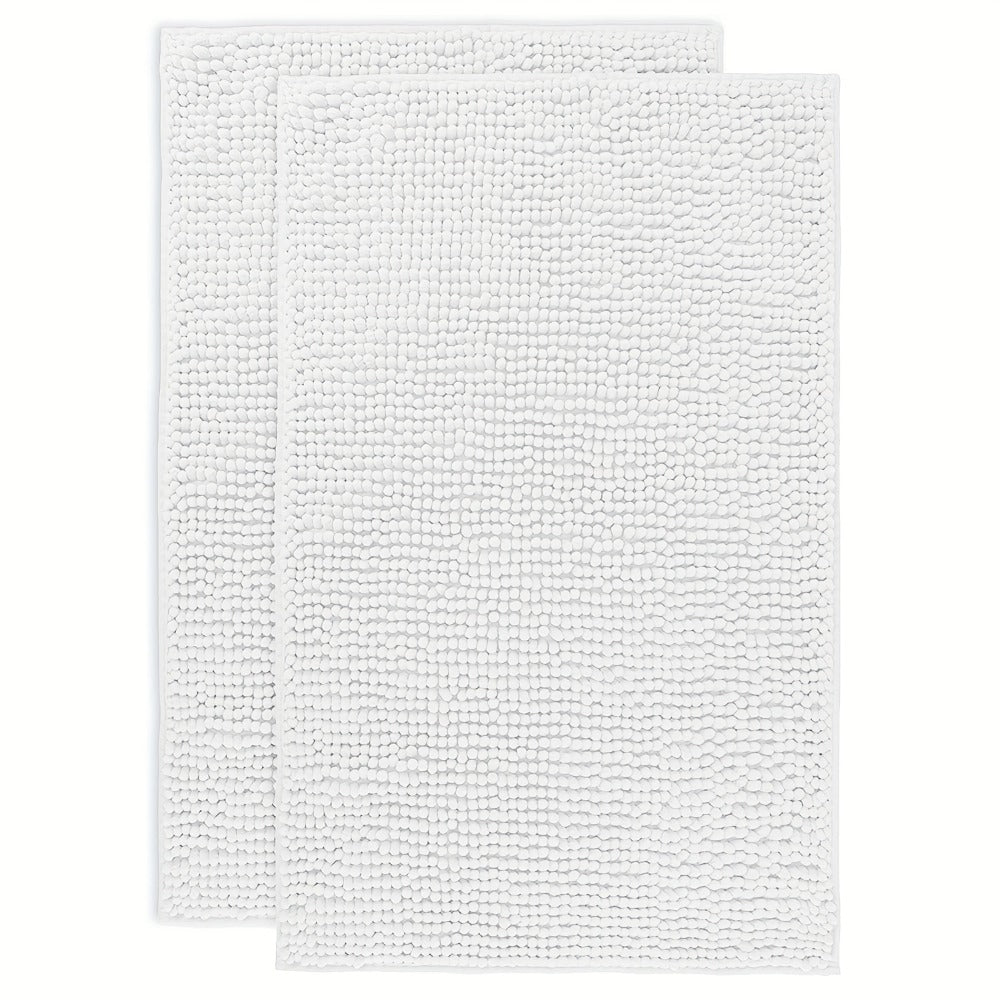 Chenille Bath Rug Extra Thick Soft Absorbent Non-Slip Bathroom Mat Machine Washable, Multiple Sizes & Colors