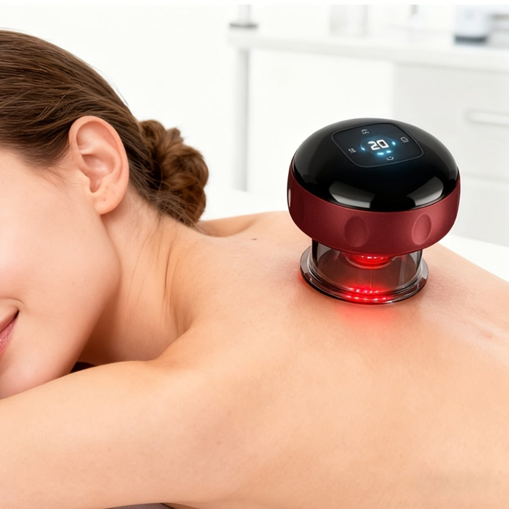 Electric Cupping Massager ¨C Portable USB Rechargeable Gua Sha Scraping & Acupressure Device for Full Body Relief | Traditional Chinese Therapy Tool for Back, Neck & Muscle Relaxation at Home
