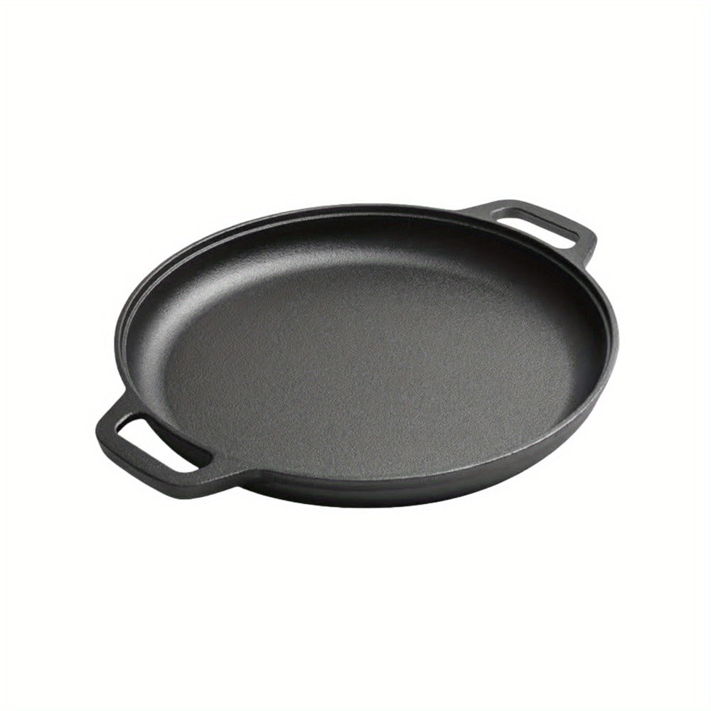 Pre-Seasoned Cast Iron Pan Set - Non-Stick Multifunctional Skillet for Pizza Home Kitchen Outdoor Cooking, Even Heating Compatible with All Stoves, 1/2/3 Piece Options