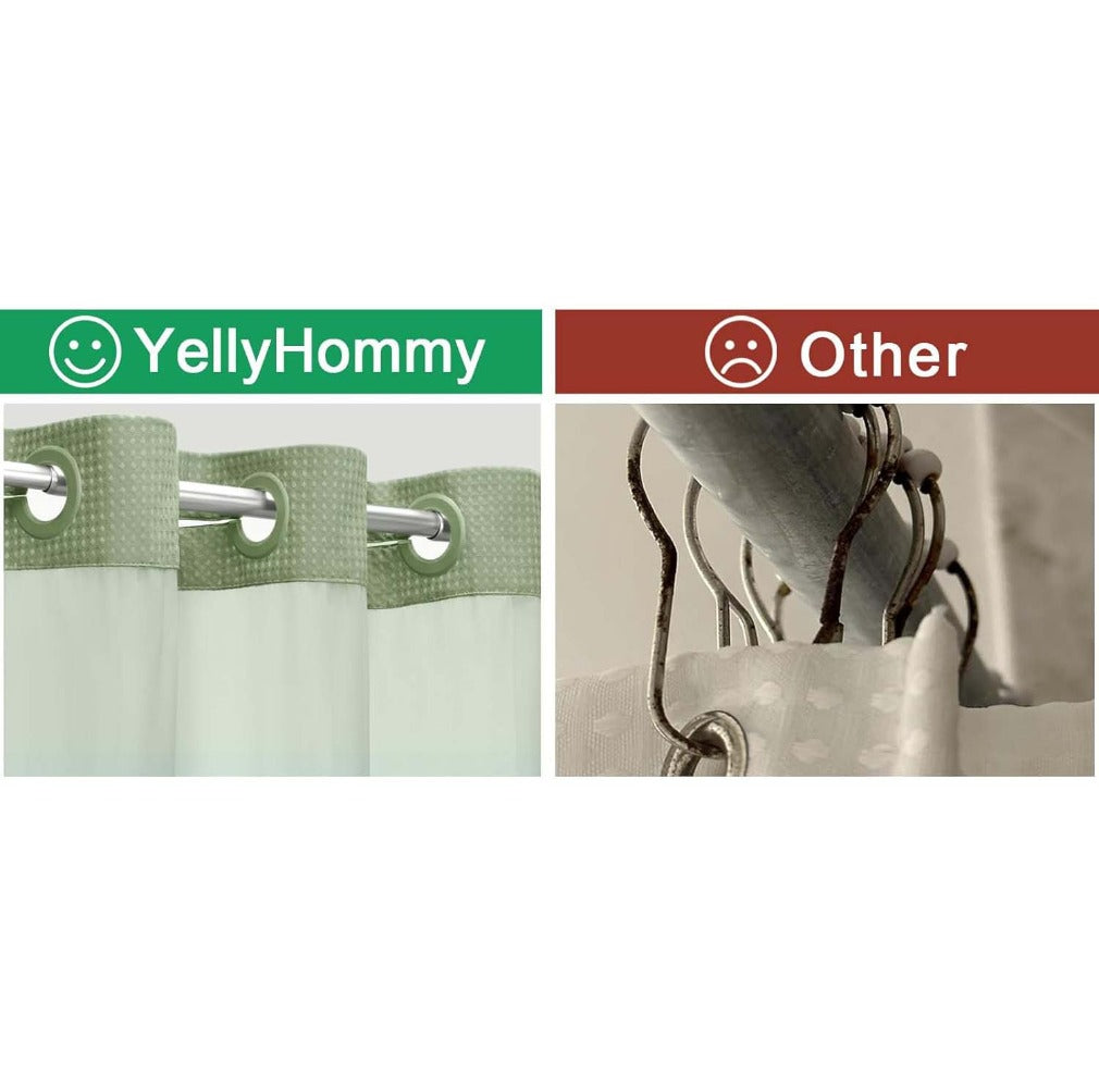 Waffle Shower Curtain with Liner Set Hookless Snap-In Double Layer Polyester Fabric Waterproof Easy Clean for Bathroom Hotel Home Decor