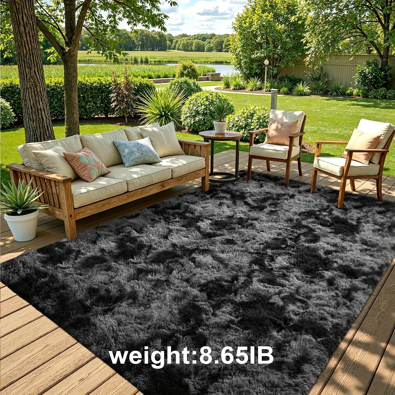 Non-Slip Area Rug Fluffy Soft Carpet - Modern Home Decor Floor Mat for Living Room, Bedroom, Kitchen & Bathroom | Easy Clean Cute Plush Rug in Multiple Colors & Sizes | Indoor Anti-Slip Floor Decoration