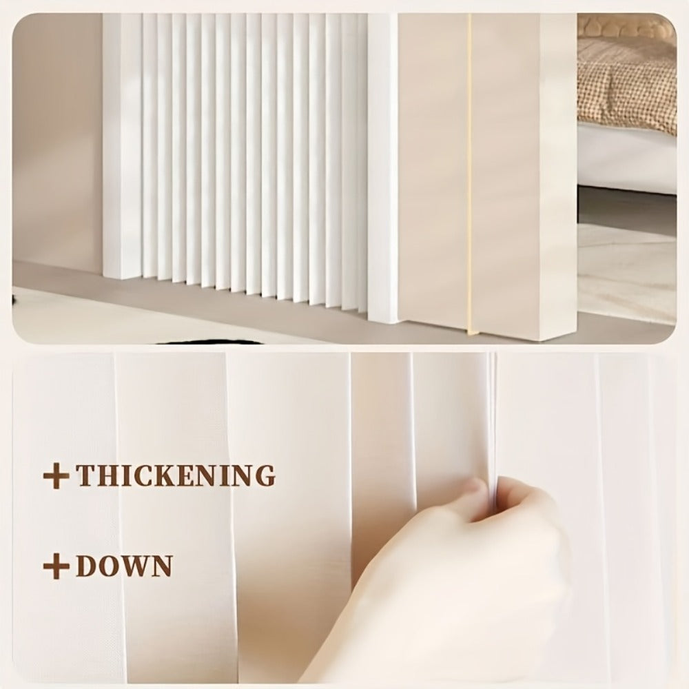 Magnetic Room Divider Curtain Doorway - Rodless Bohemian Striped Door Curtain, 210GSM Thickened Polyester, Natural Drape, Space Partition for Living Room Bedroom Kitchen, Machine Washable, No Rod Needed