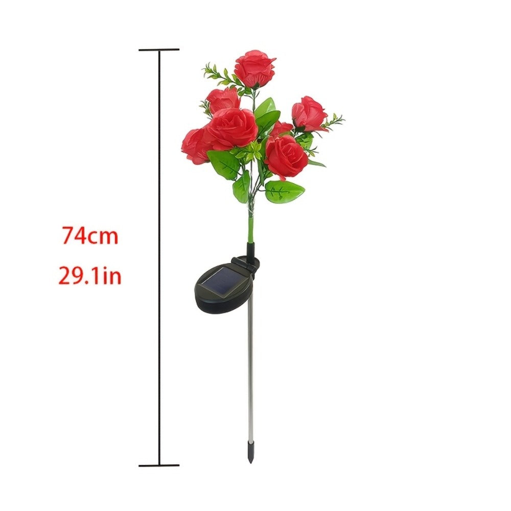 Solar Garden Lights Outdoor 2 Pack ¨C 14 Realistic Rose Stake Lights, Solar Powered Yard & Patio Decor