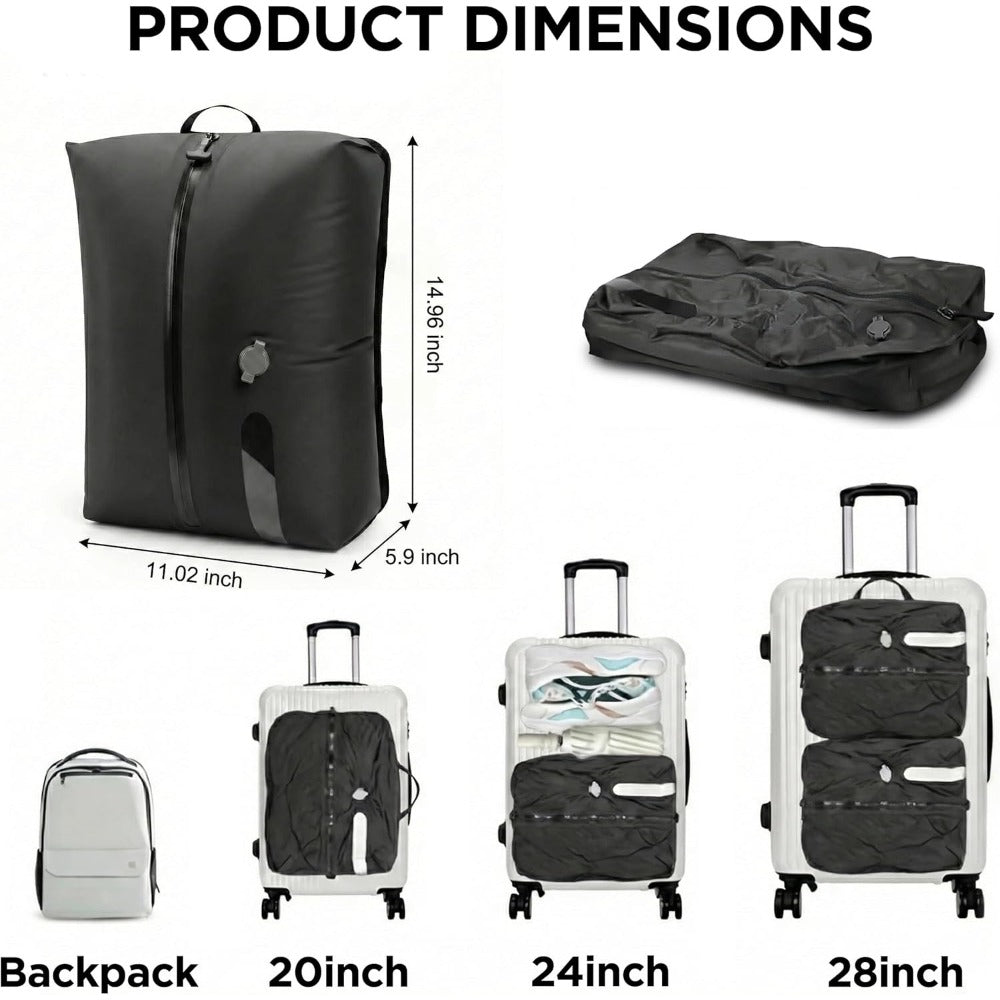 Vacuum Storage Bags with Electric Pump - Space Saving Travel Compression Bags for Luggage, Clothes & Bedding, Reusable Airtight Organizer