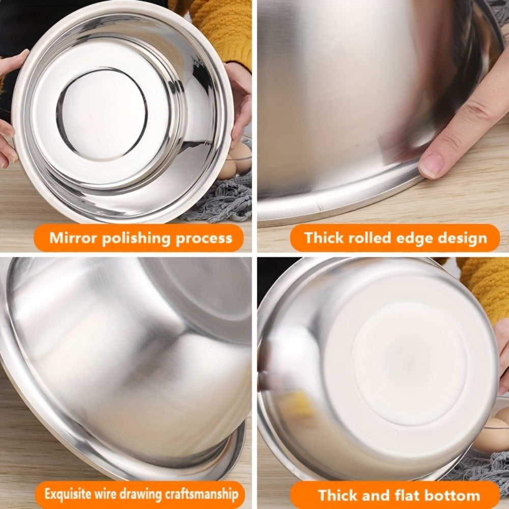 Stainless Steel Mixing Bowl Large 15.75 Inch with Footed Base ¨C Rust-Resistant Salad Bowl, Vegetable & Fruit Washing Basin, Soaking Tub & Dish Pan for Home Kitchen, Durable & Easy to Clean