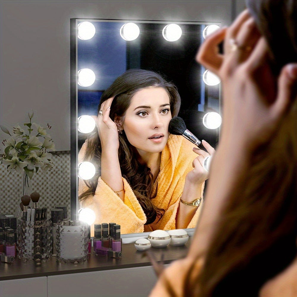 LED Vanity Mirror Light for Makeup ¨C USB Powered 8-Bulb Mirror Lamp with 3 Color Temperatures, Adjustable Brightness & Spacing, Removable Design, Gift for Women Wife