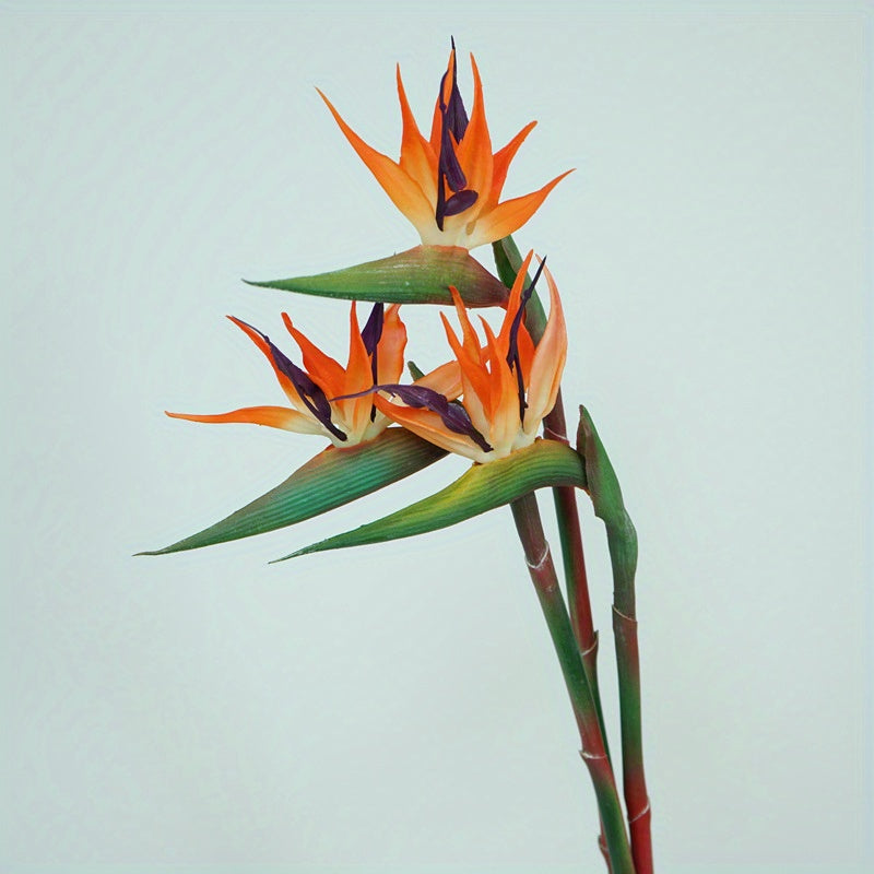 Artificial Bird of Paradise Flowers ¨C 3pcs Realistic Rubber Strelitzia with 24.5¡± Long Stems for Home Decor, Vase Arrangements, DIY Bouquets, Party & Fall Decor (4 Colors)