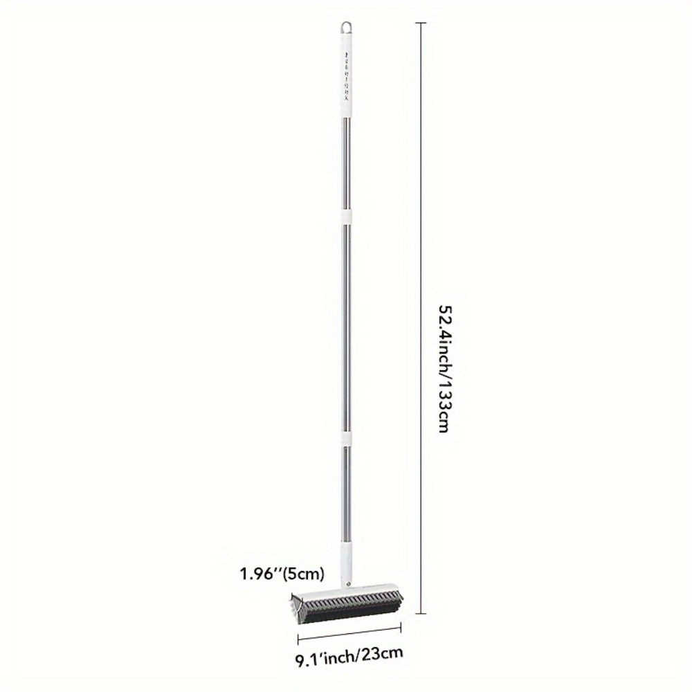 Floor Scrub Brush 52 Inch Long Handle Double-Sided V-Shaped Triangle Head Stiff Bristles Deep Cleaning Corners Gaps Tile Bathroom Kitchen Patio Crevice Brush