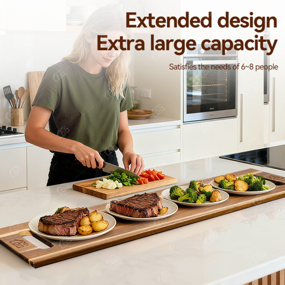 Charcuterie Board Extra Large 36x12 Inch Acacia Wood Cutting Board with Handles 3FT Rectangular Cheese Serving Platter Oversized Grazing Board for Meat Appetizers Party Entertaining Housewarming BBQ Gift
