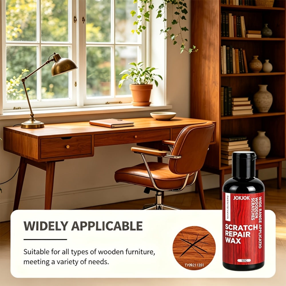 Wood Scratch Repair Wax - Hardwood Floor & Furniture Restorer Polish for Cabinets, Doors, Tables - Fix Scratches, Restore Luster, Prevent Drying & Aging