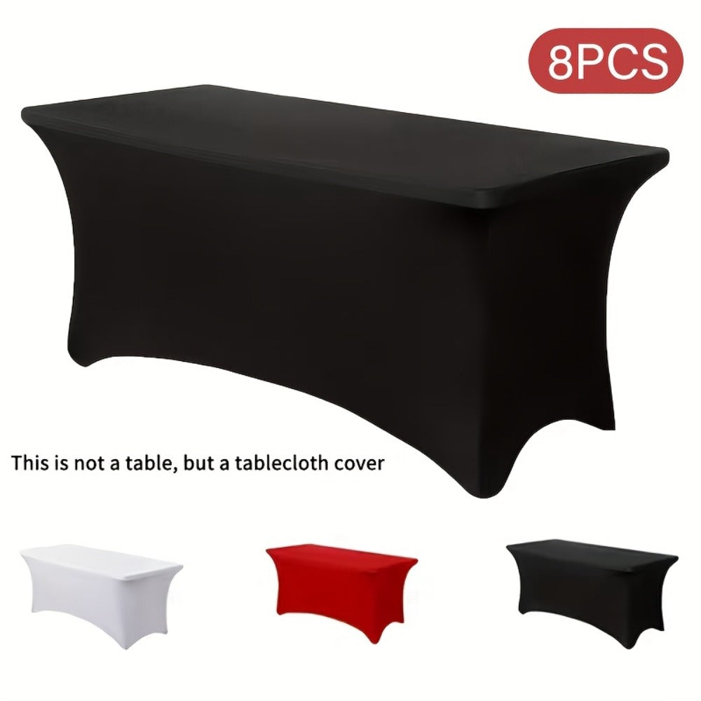 Spandex Tablecloth 6 Foot Rectangular Stretch Table Cover for Parties Weddings Banquets ¨C Wrinkle-Free Full Coverage Fitted Table Cloth for Events